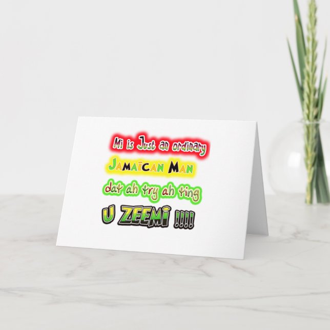 Carte Moi juste un Jamaïcain ordinaire qui essaie une ch (Devant)