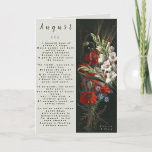Carte Mois d'août Né en fleurs de prose