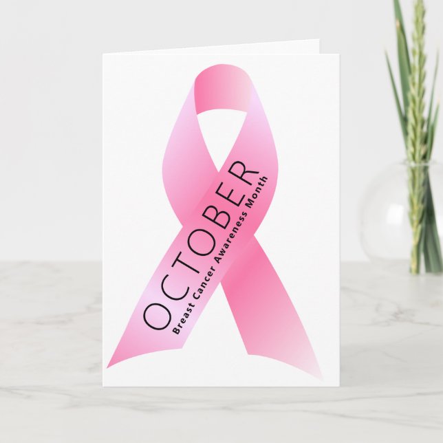 Carte Mois de sensibilisation au cancer du sein Ruban ro (Devant)