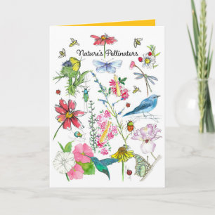 Carte Mois des pollinisateurs nationaux Juin Oiseaux d'a