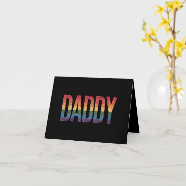 Carte Mois Gay pride papa Fête des pères LGBTQ Arc-en-ci (Fleur jaune)