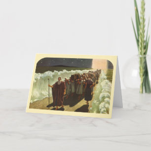 Carte Moïse traversant la mer Rouge, Religion Vintage