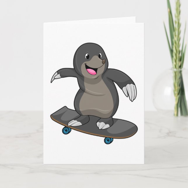 Carte Mole en skate avec skateboard (Devant)