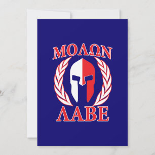 Carte Molon Labe Laurels Spartan Tri Décor Couleur