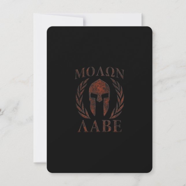 Carte Molon Labe Spartan Warrior Mask Laurels Fer (Devant)