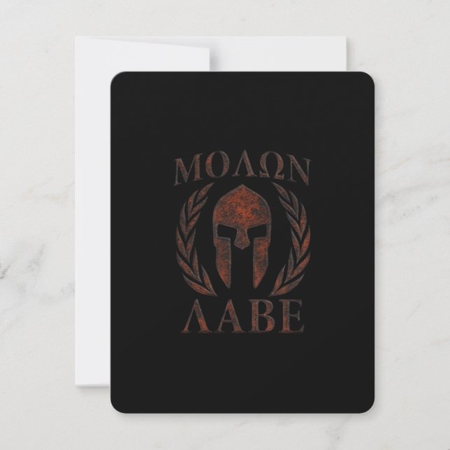 Carte Molon Labe Spartan Warriors Laurels (Devant)