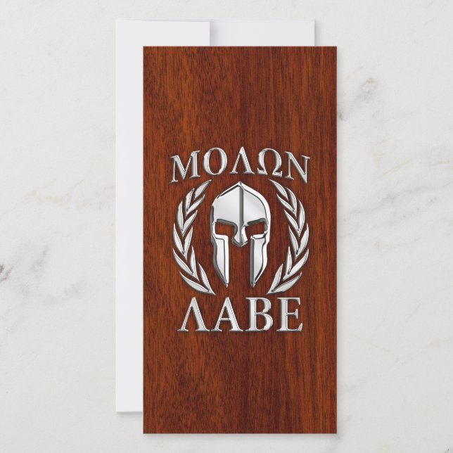 Carte Molon Labe Spartan Warris Laurels Chro Wood Print (Devant)