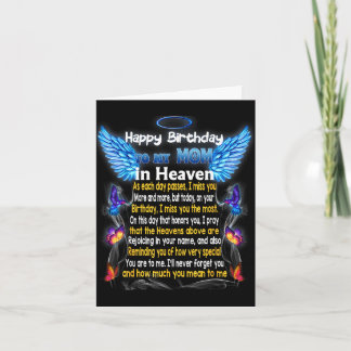 Carte Mom angel in heaven poem, happy mother's day proud