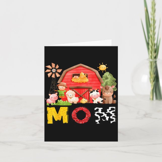 Carte Mom Farm Cow Birthday Boy Matching Family Matching (Devant)