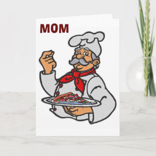 CARTE **MOM** LE CHEF ITALIEN SERT LES SOUHAITS "ANNIVER