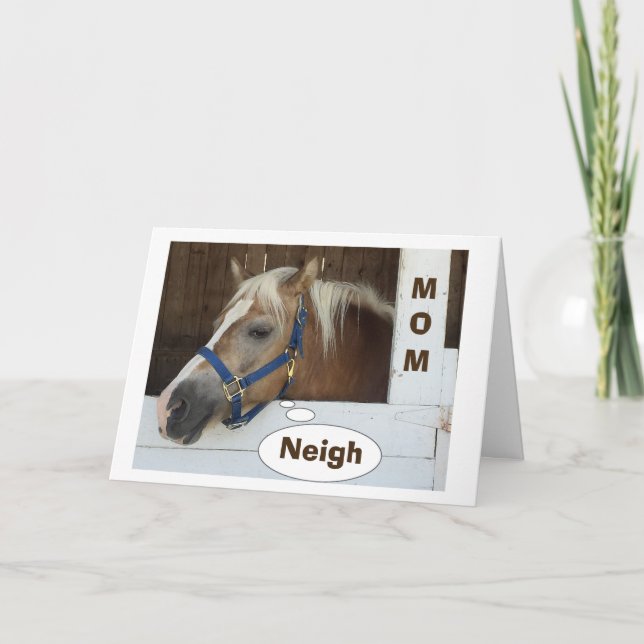 CARTE **MOM**PARLER DE CHEVAL DIRE NEIGH-TU COMBIEN D'ÂG (Devant)
