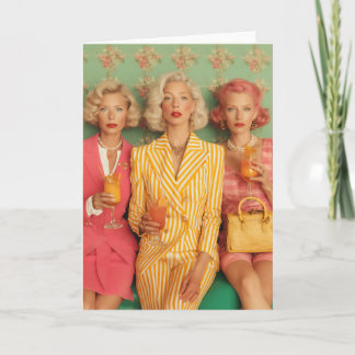 Carte Moment de cocktail rétro chic dames