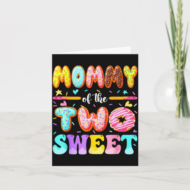 Carte Mommy Of The Two Sweet Donut 2nd Birthday Girl  (Devant)