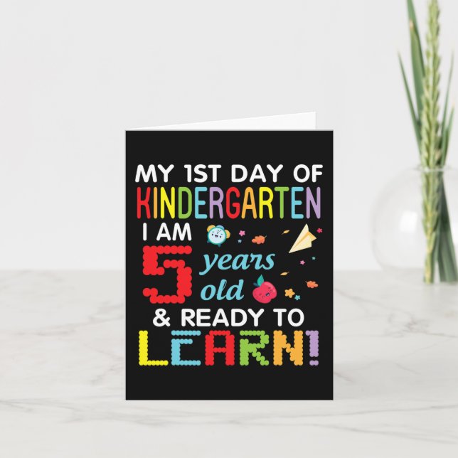 Carte Mon 1er jour de maternelle J'ai 5 ans et suis (Devant)