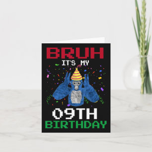 Carte Mon 9e anniversaire 9 ans Funny Gorilla Vidéo Ga