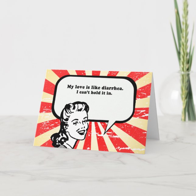 CARTE MON AMOUR EST COMME DIARRHÉE (Devant)