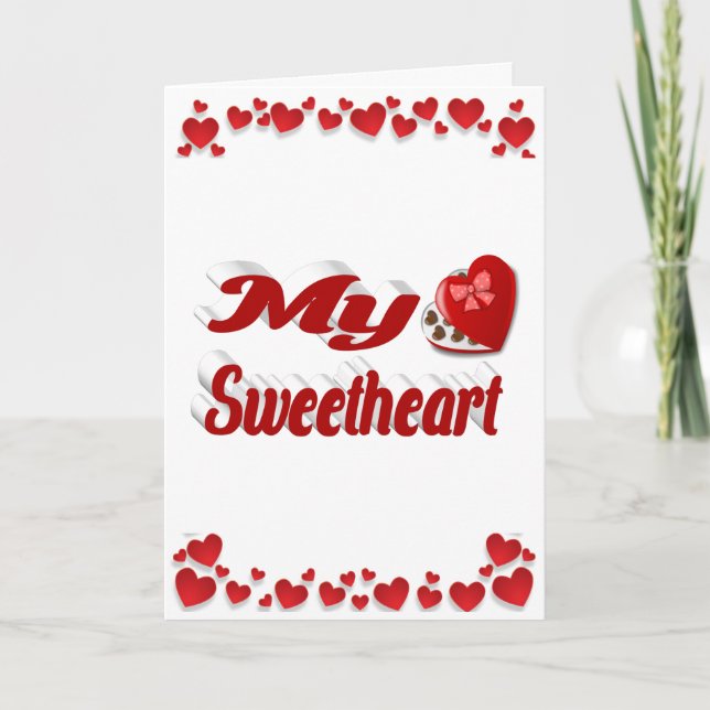Carte Mon amour Valentines Jour coeur rouge (Devant)