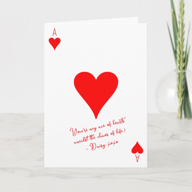 Carte Mon As de cœur dans le chaos de la vie amour (Devant)