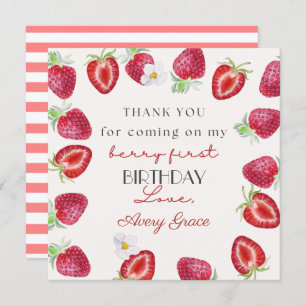 Carte Mon Berry Premier Anniversaire Cute Merci fraise