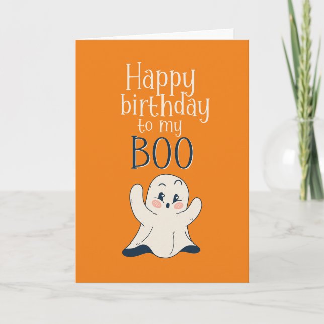 Carte Mon Boo Cute Halloween Ghost Pun drôle Anniversair (Devant)