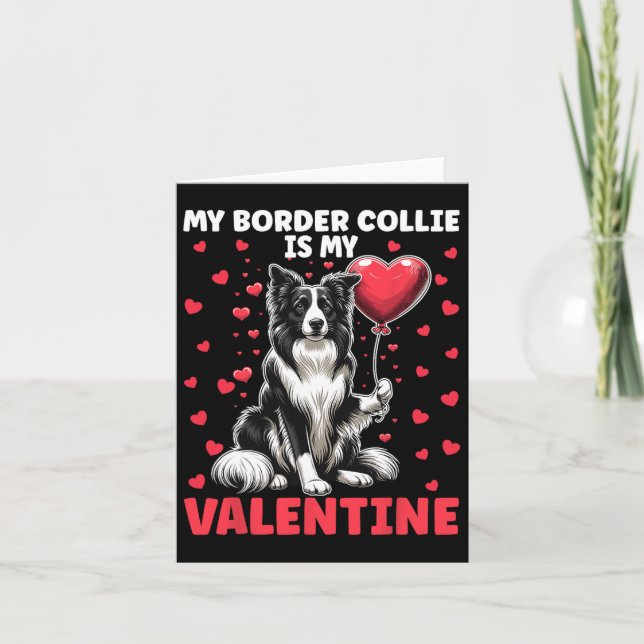 Carte Mon Border Collie est mon Valentin Saint-Valentin  (Devant)