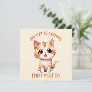 Carte Mon Chat Appelle Un Chat Orange Cute