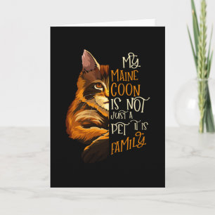 Carte Mon chat en coton Maine est une famille