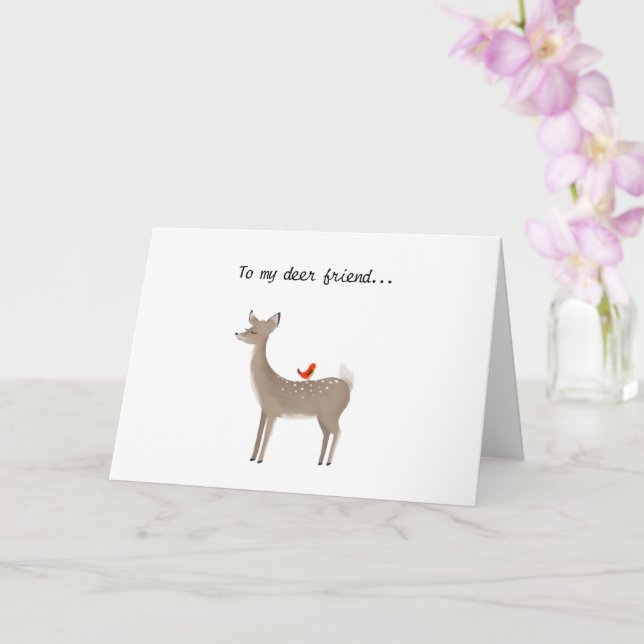 Carte mon cher ami, drôle de cerf (Orchidée)