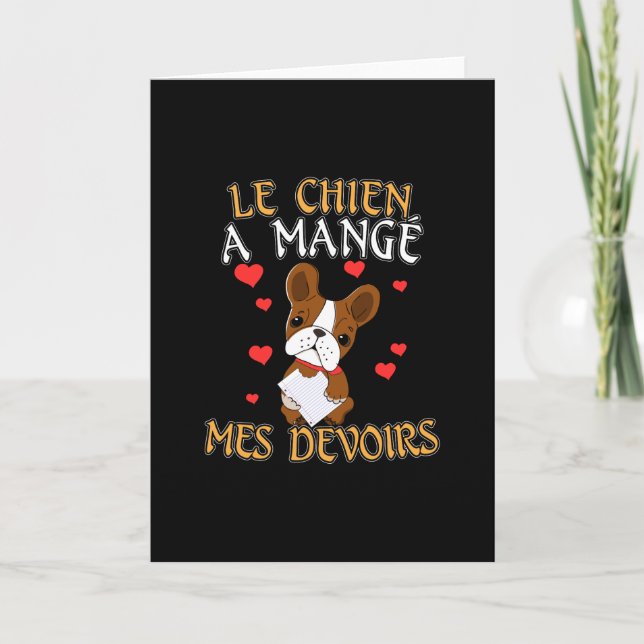 Carte Mon chien a mangé mes devoirs - Citation pour appr (Devant)