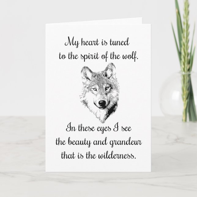 Carte Mon coeur est accordé à l'esprit du loup (Devant)