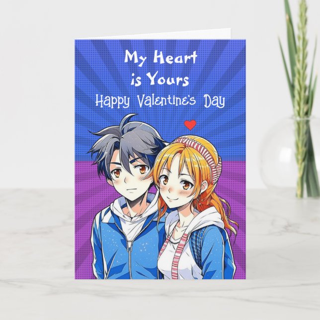 Carte Mon coeur est le tien | Heureuse Sainte-Valentin d (Devant)