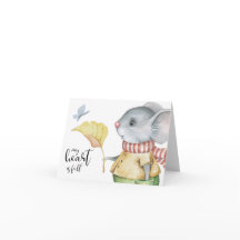 Mon coeur est plein, souris et papillon