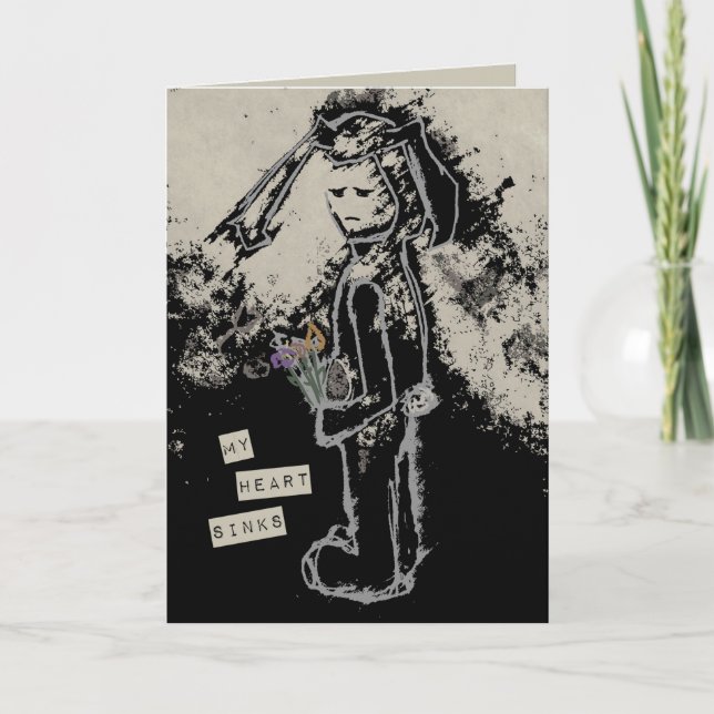 Carte mon coeur plonge compassion sinibunny (Devant)
