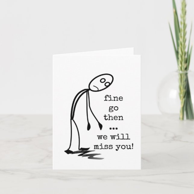 Carte Mon Coworker Partant, Nous Vous Manquerons, Adieu (Devant)