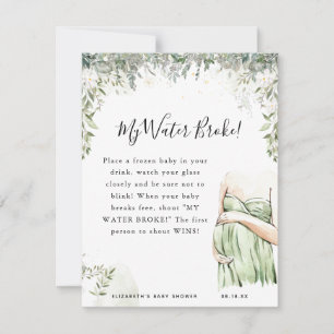 Carte Mon eau a cassé   Jeu Baby shower