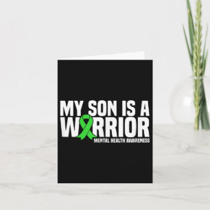 Carte Mon Fils Est Un Guerrier Vert Ruban Santé Mentale 