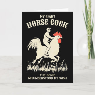 Carte Mon Géant Cheval Poulet Coq Humour Adulte Drôle 