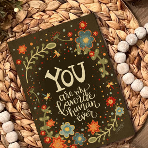Carte Mon Humain Favori Drôle Mignonne Plutôt Floral