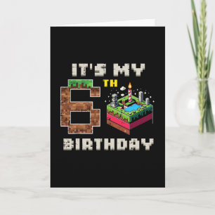 Carte Mon jeu pixel de 6 ans pour mon 6e anniversaire Gâ