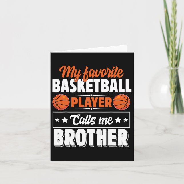 Carte Mon Joueur Bysketbyll Favori M'Appelle Brother Mot (Devant)