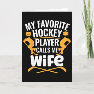 Carte Mon joueur de hockey préféré m'appelle femme 