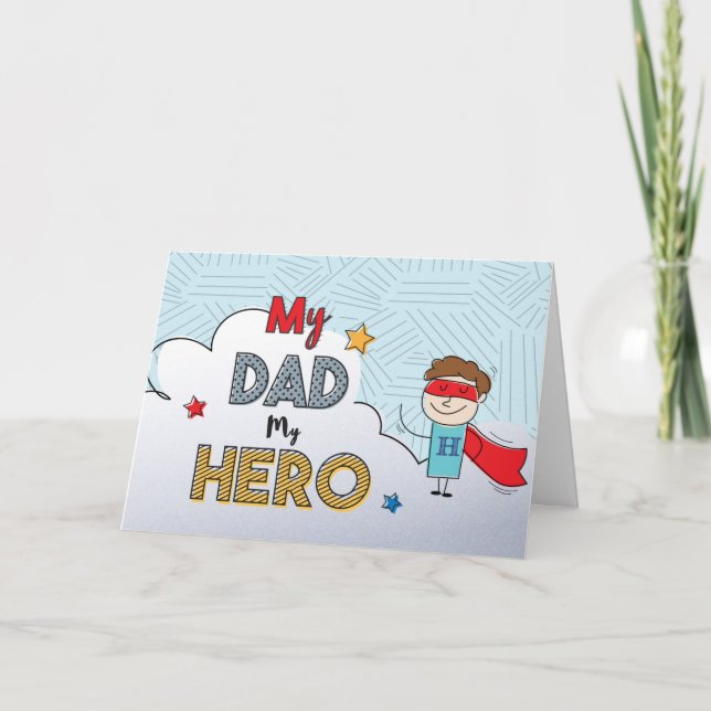 Carte Mon papa Ma Fête des pères de héros (Devant)