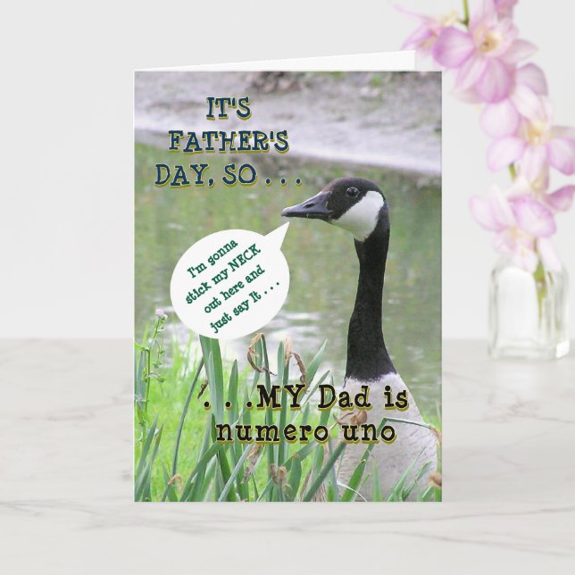 Carte "Mon Père Est Numero Uno" /Bonne Fête des pères (Orchidée)