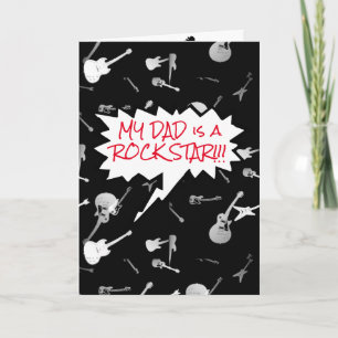 Carte Mon père est un rock Star Guitares à l'intérieur t