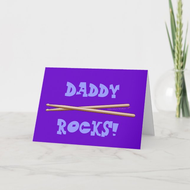 Carte Mon père tire des baguettes pour le père batteur (Devant)