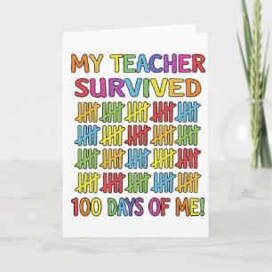 Carte Mon professeur a survécu 100 jours de moi drôle éc