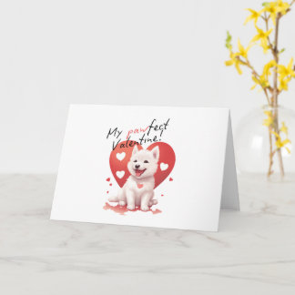 Carte Mon Saint-Valentin Parfait - Adorable chiot Jindo 