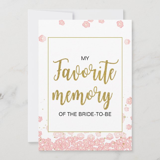 Carte Mon souvenir favori du signe de mariée | Or rose (Devant)