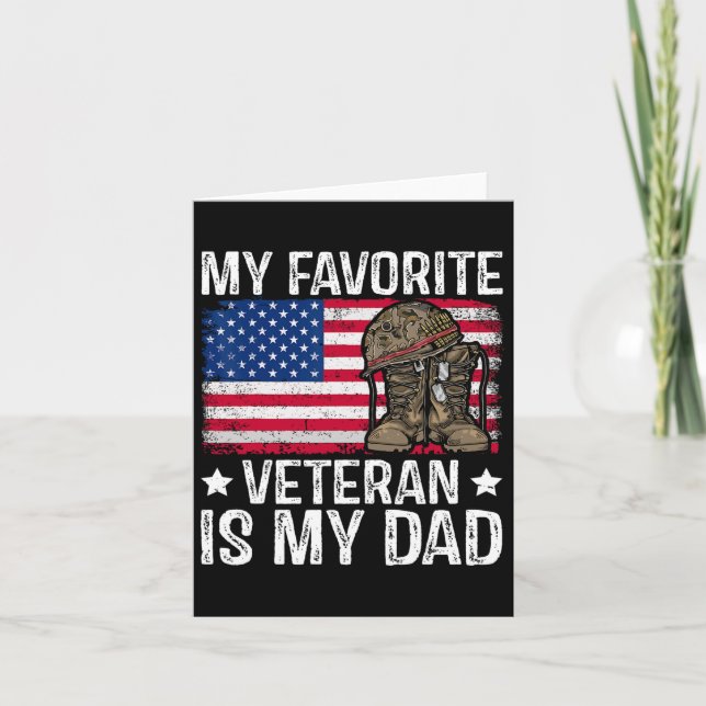 Carte Mon Vétéran Préféré Est Mon Père Armée Militaire V (Devant)