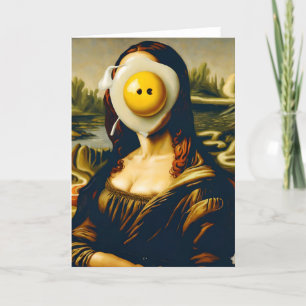 Carte Mona et un oeuf sur son visage
